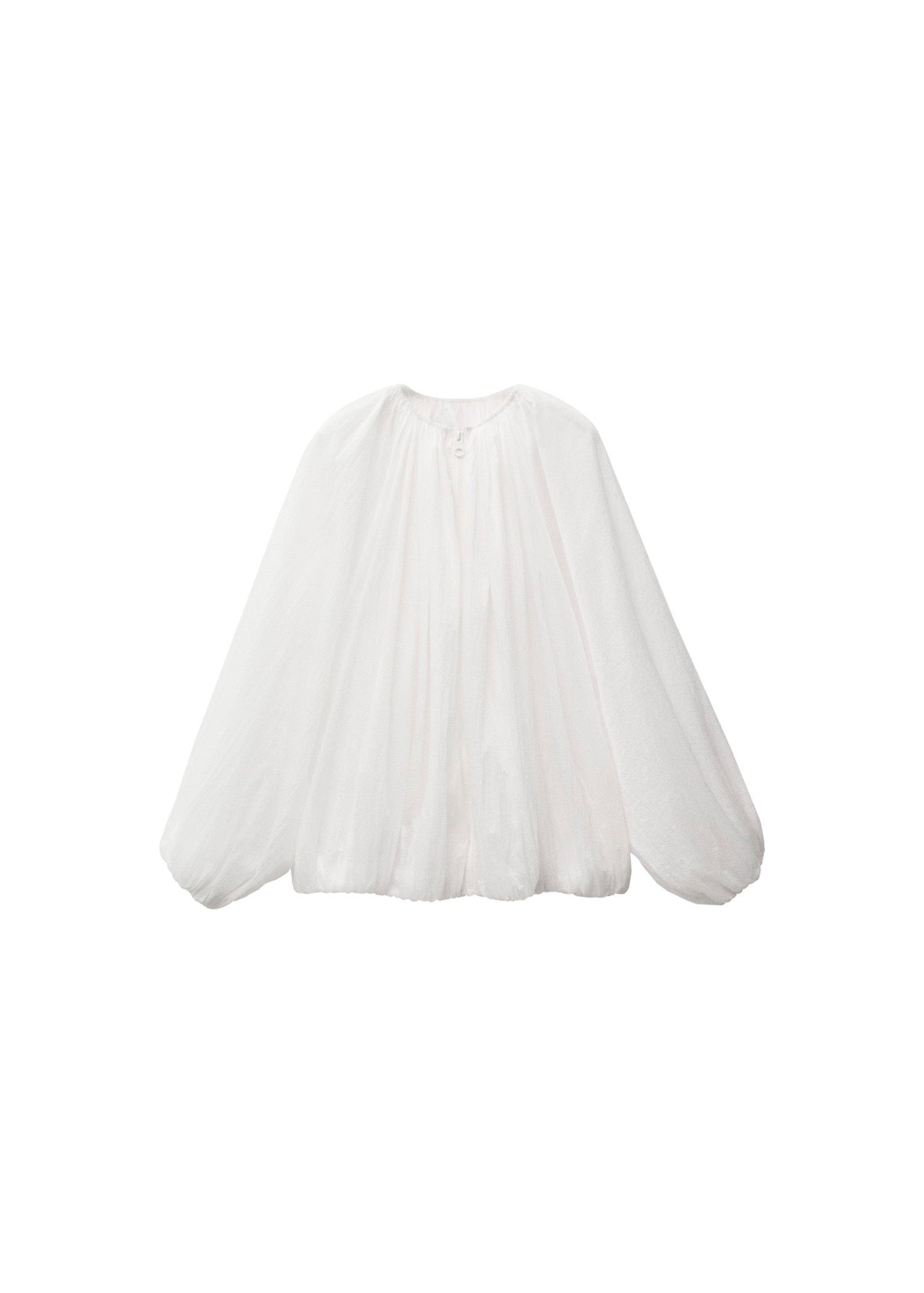 Veste Semi-Transparente Froncée - White