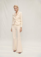 Pantalon De Costume Évasé En Lin Mélangé