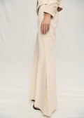 Pantalon De Costume Évasé En Lin Mélangé
