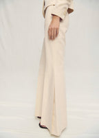 Pantalon De Costume Évasé En Lin Mélangé