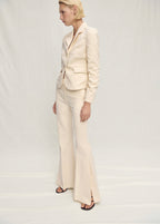 Pantalon De Costume Évasé En Lin Mélangé