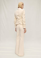 Pantalon De Costume Évasé En Lin Mélangé