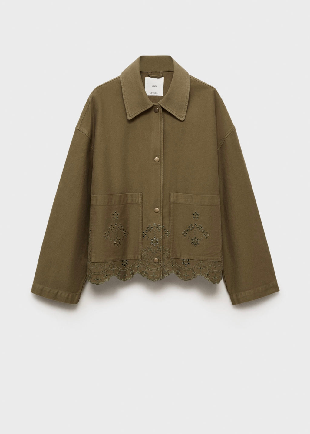 Surchemise Coton Détails Ajourés - Khaki
