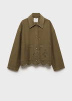 Surchemise Coton Détails Ajourés - Khaki