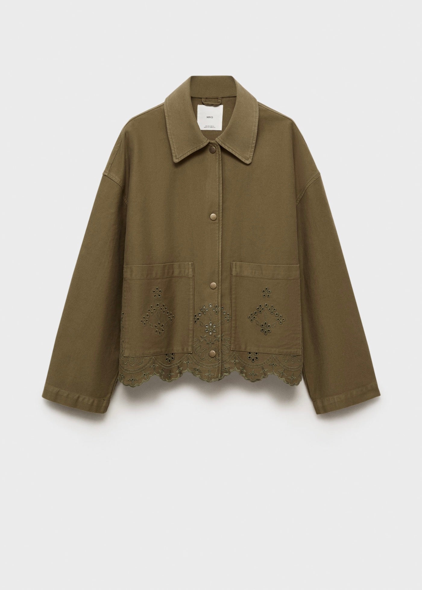 Surchemise Coton Détails Ajourés - Khaki