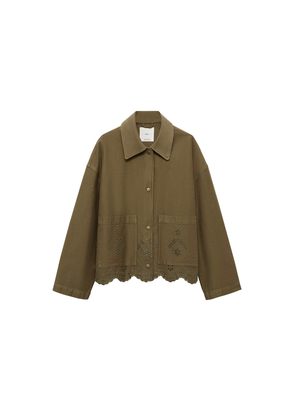 Surchemise Coton Détails Ajourés - Khaki
