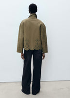 Surchemise Coton Détails Ajourés - Khaki