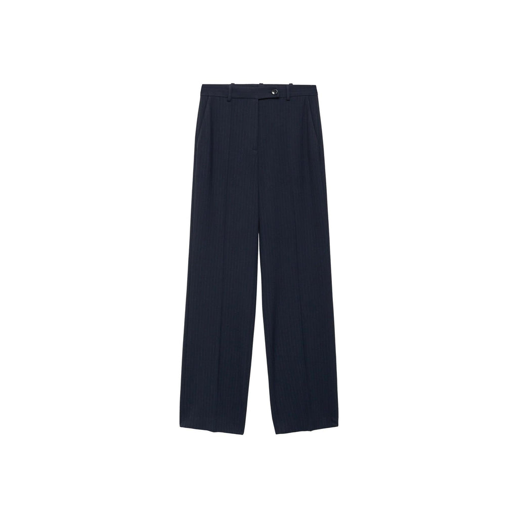Fine Pinstripe Suit Trousers - Dark Navy