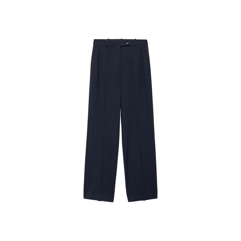 Fine Striped Suit Trousers - Dark Navy