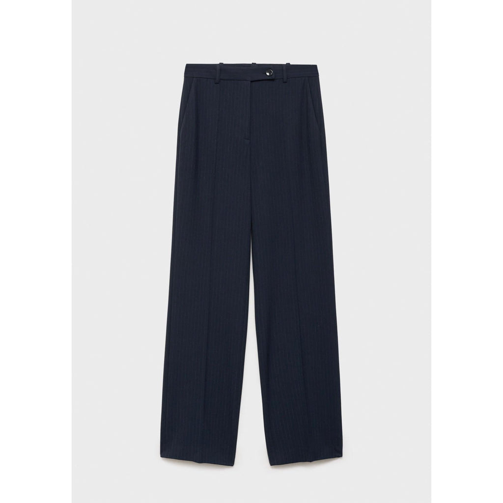Fine Pinstripe Suit Trousers - Dark Navy