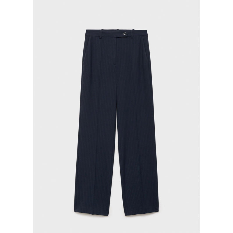Fine Striped Suit Trousers - Dark Navy
