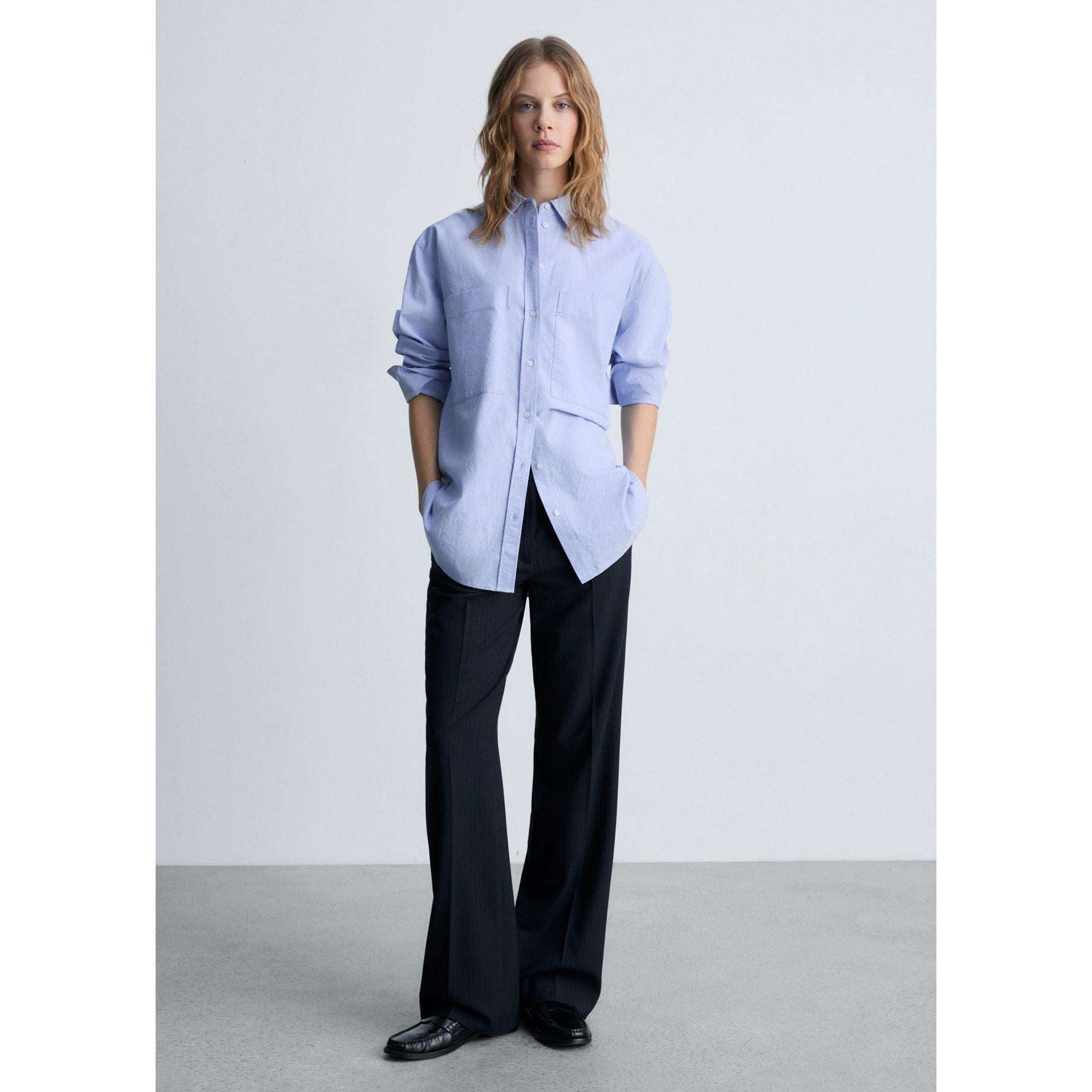 Fine Pinstripe Suit Trousers - Dark Navy