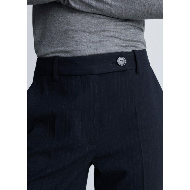 Pantalon De Costume Fines Rayures - Dark Navy