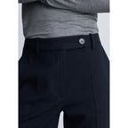 Fine Pinstripe Suit Trousers - Dark Navy