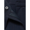 Fine Striped Suit Trousers - Dark Navy