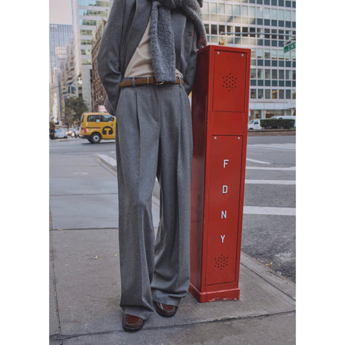 Pantalon Costume Laine Mélangée - Grey