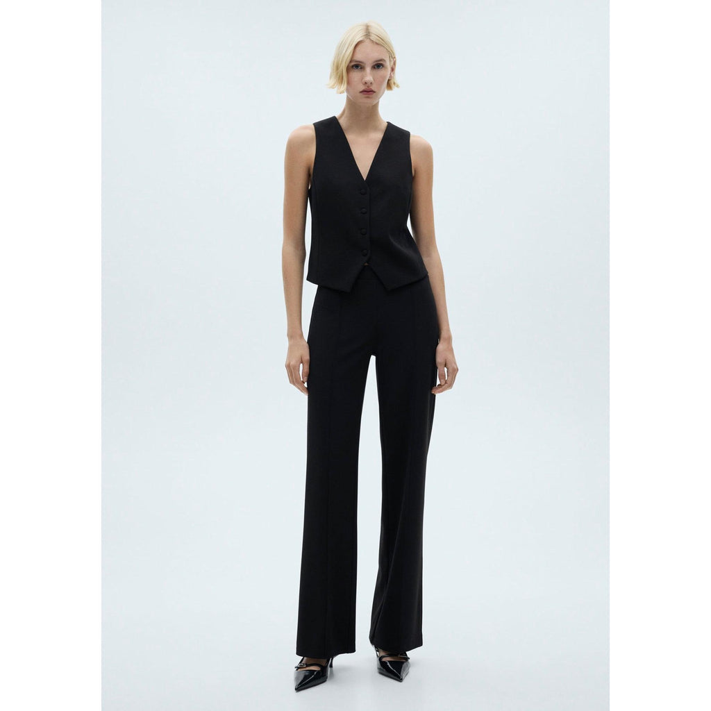 Pantalon Droit Maille - Black