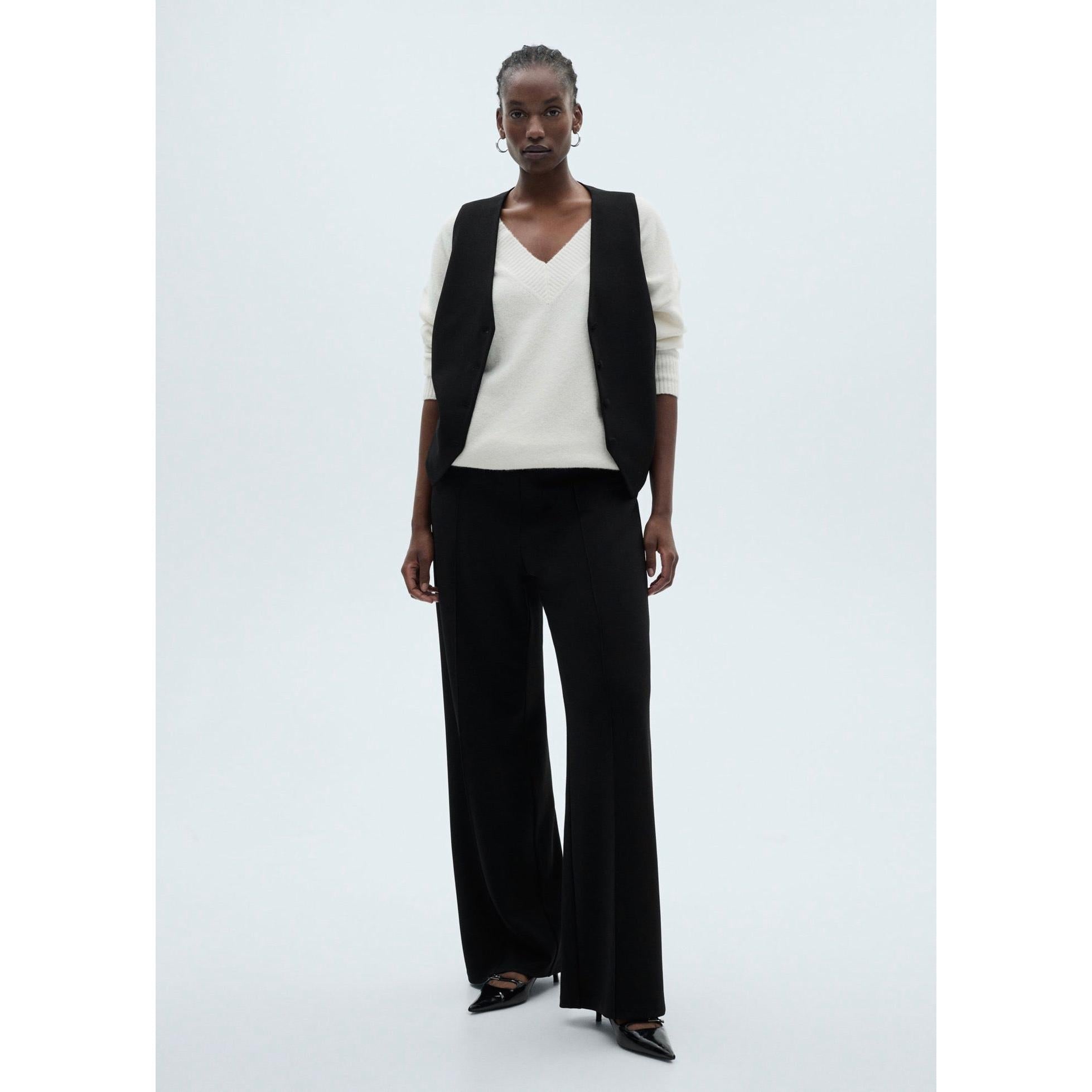 Pantalon Droit Maille - Black