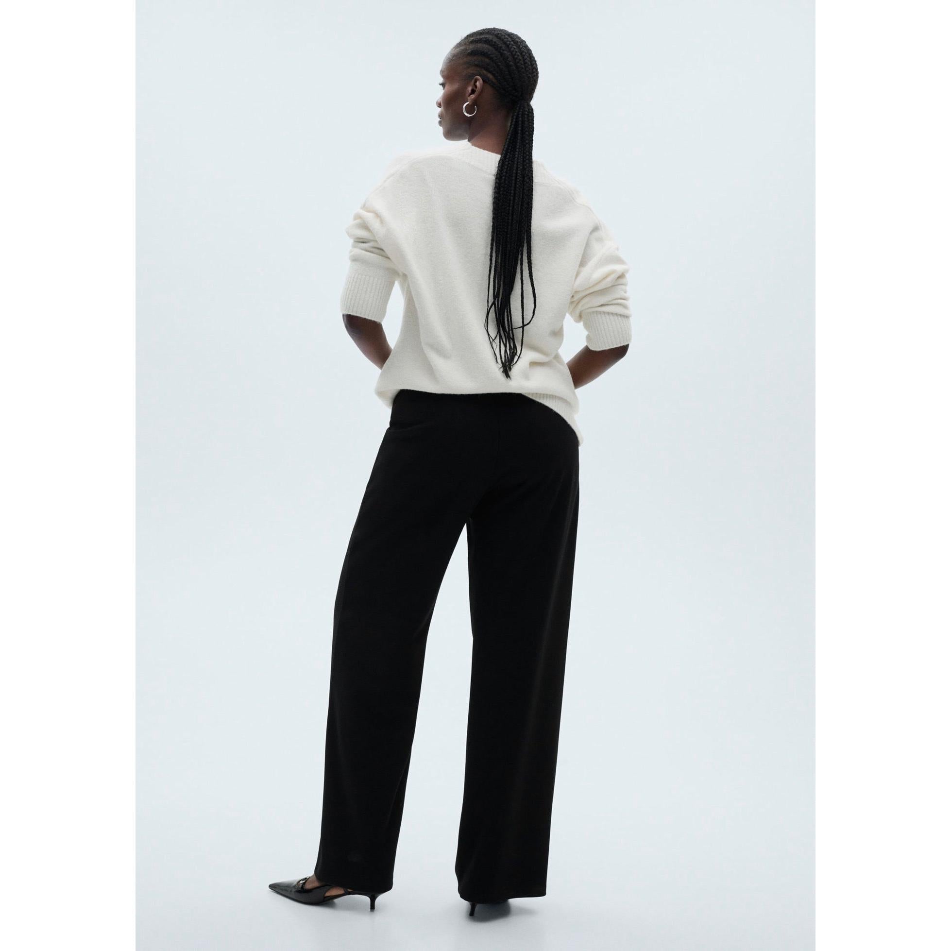 Pantalon Droit Maille - Black