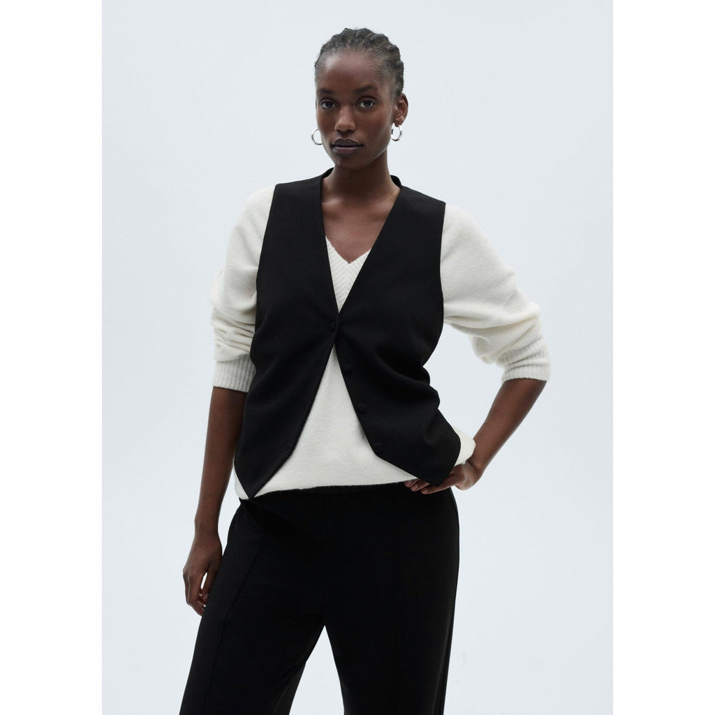 Pantalon Droit Maille - Black