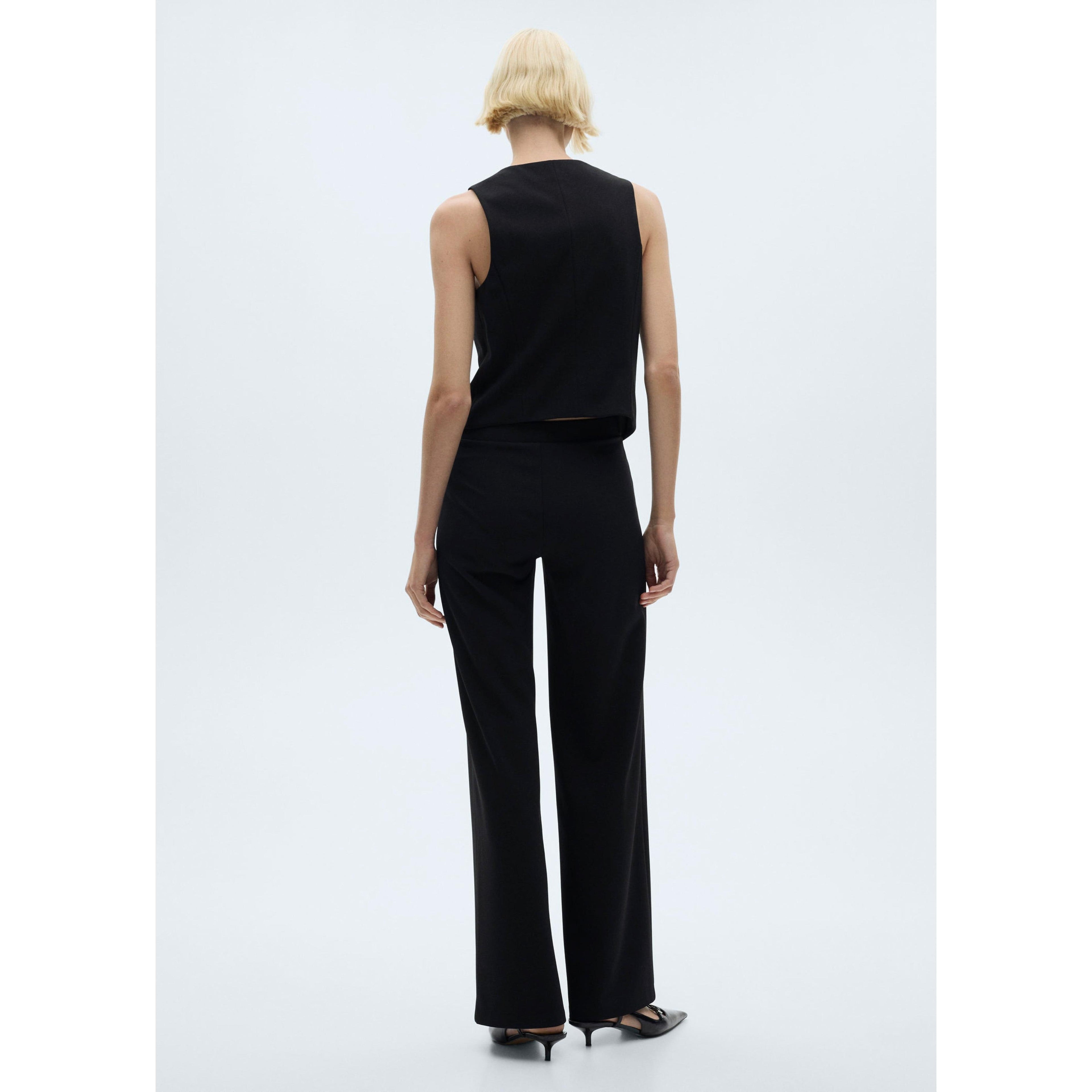 Pantalon Droit Maille - Black