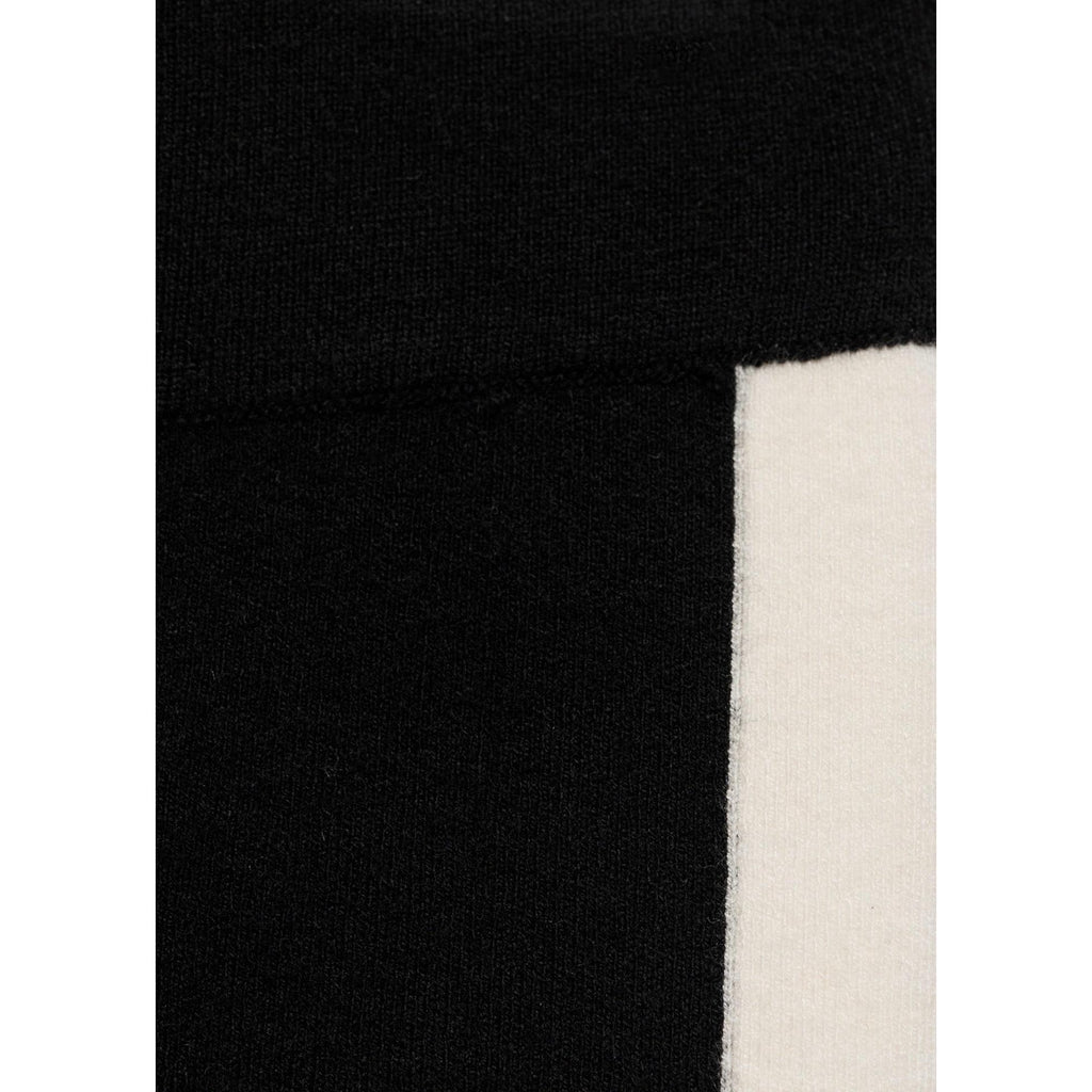 Contrasting Striped Knit Trousers - Black