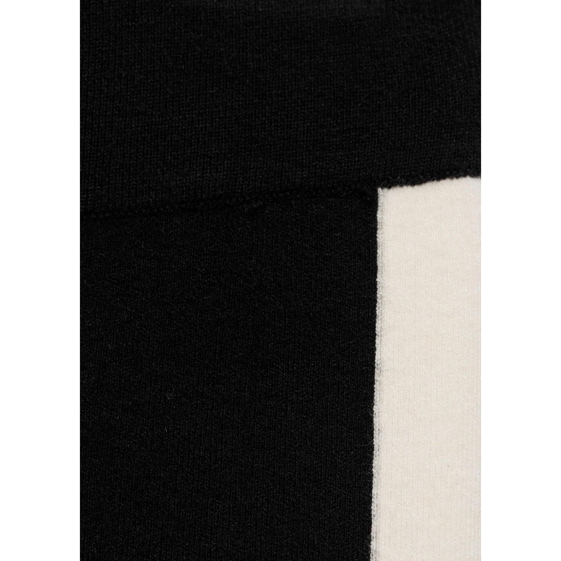 Contrasting Striped Knit Trousers - Black