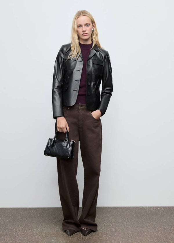Blazer Cuir Poches