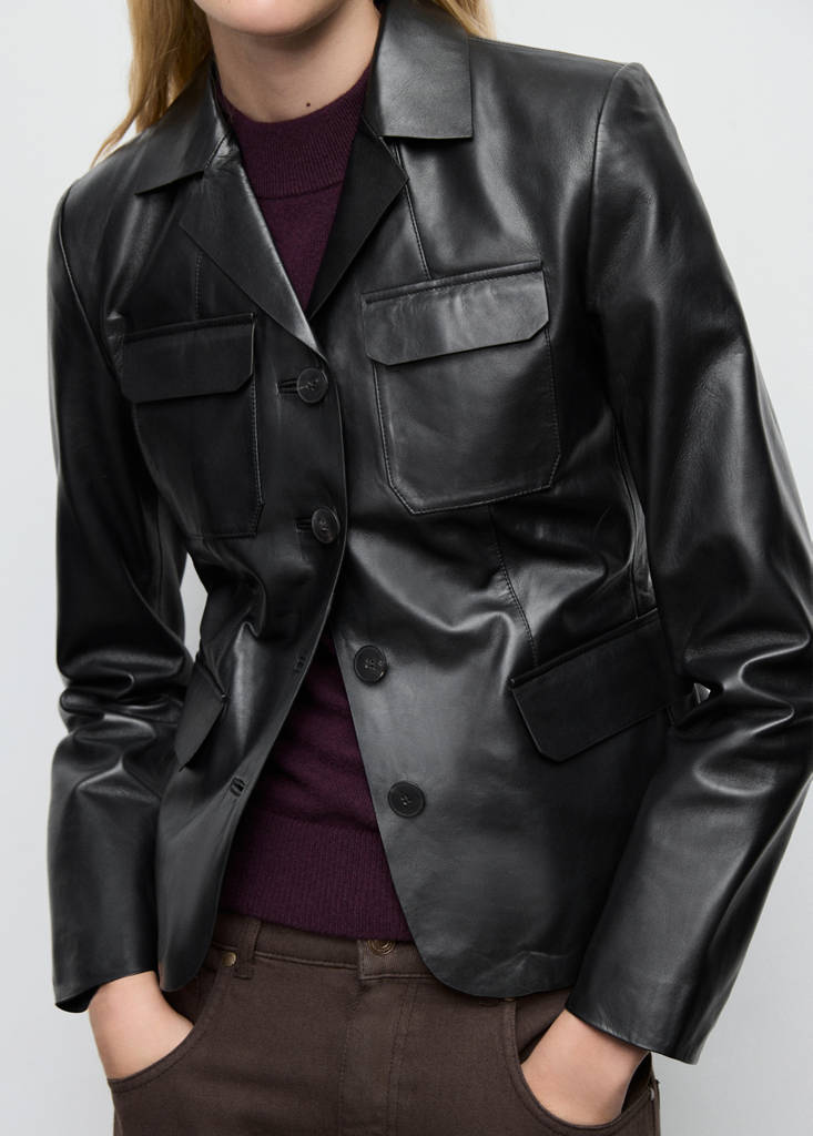 Blazer Cuir Poches