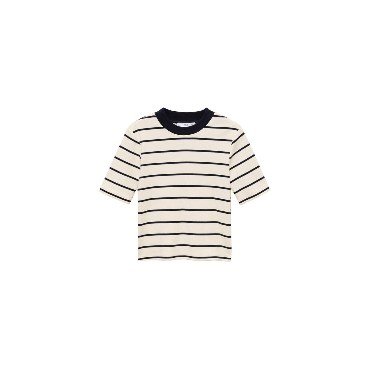 Camiseta de Algodón a Rayas - Ecru