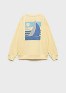 Sweat-Shirt En Coton Imprimé - Amarillo - Garçon