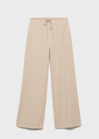 Pantalon Wideleg Taille Élastique - Natural