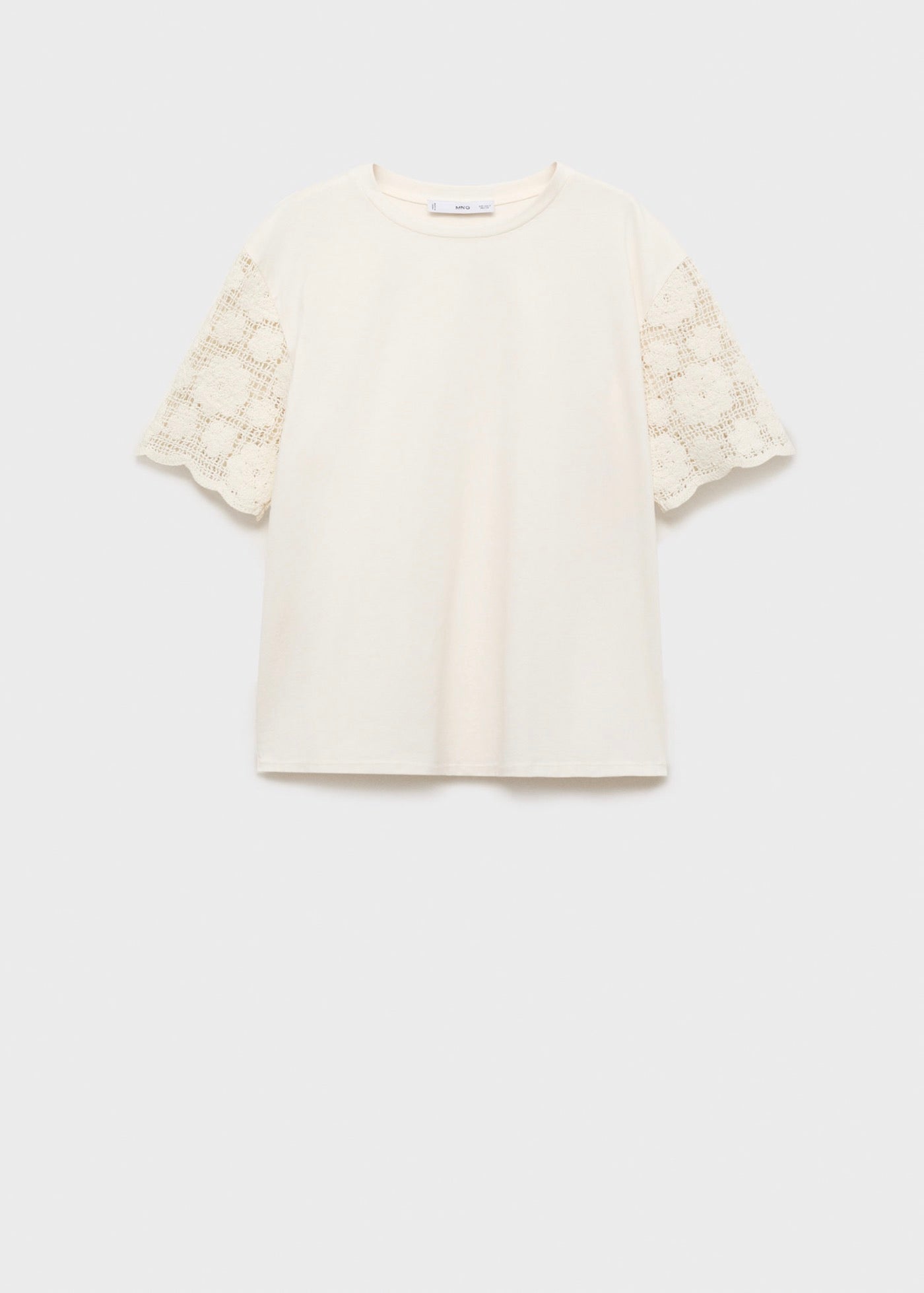 T-Shirt Manches Crochet Prémaman - White