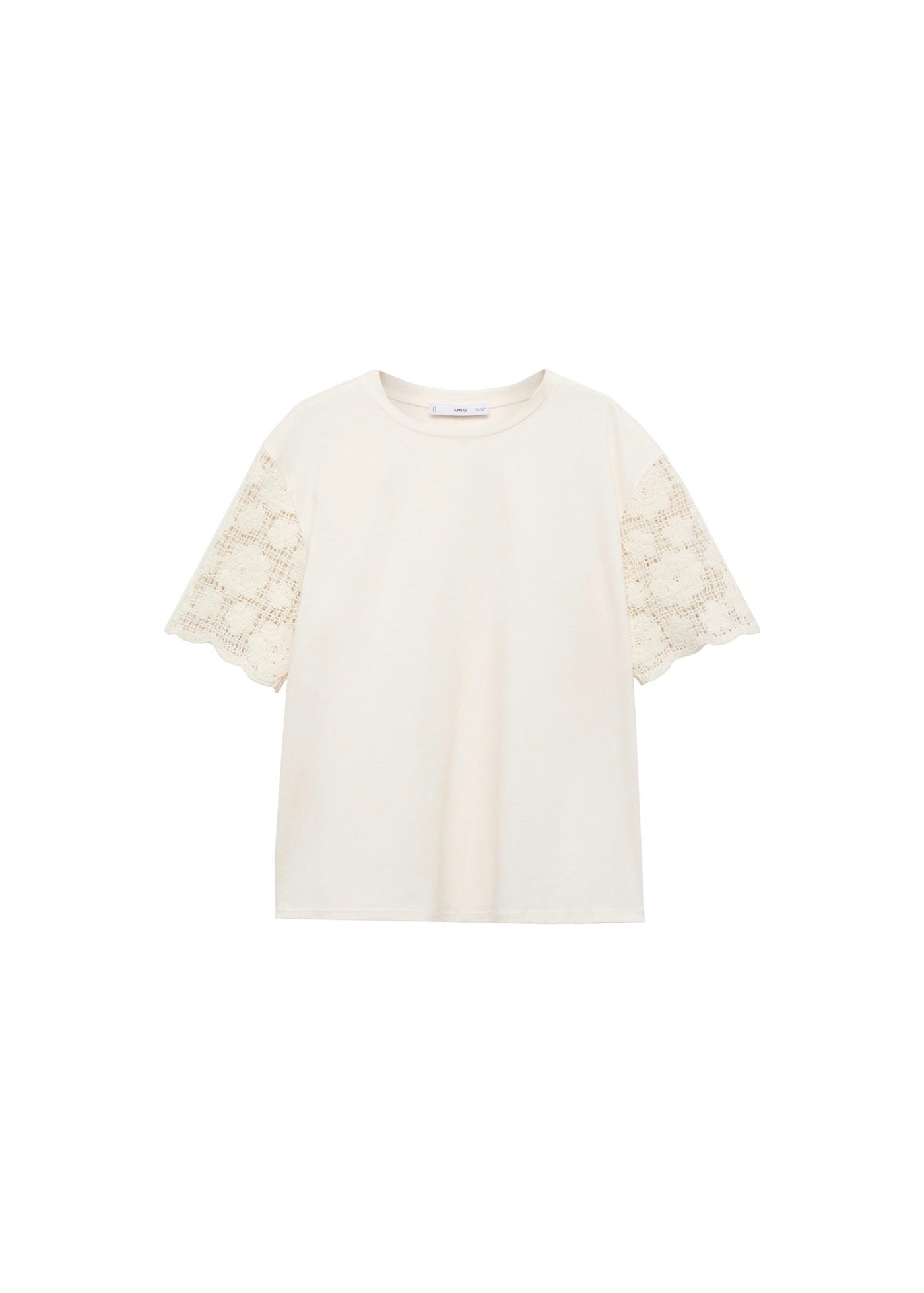 T-Shirt Manches Crochet Prémaman - White
