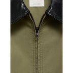 Chaqueta de Algodón con Cuello a Contraste - Khaki