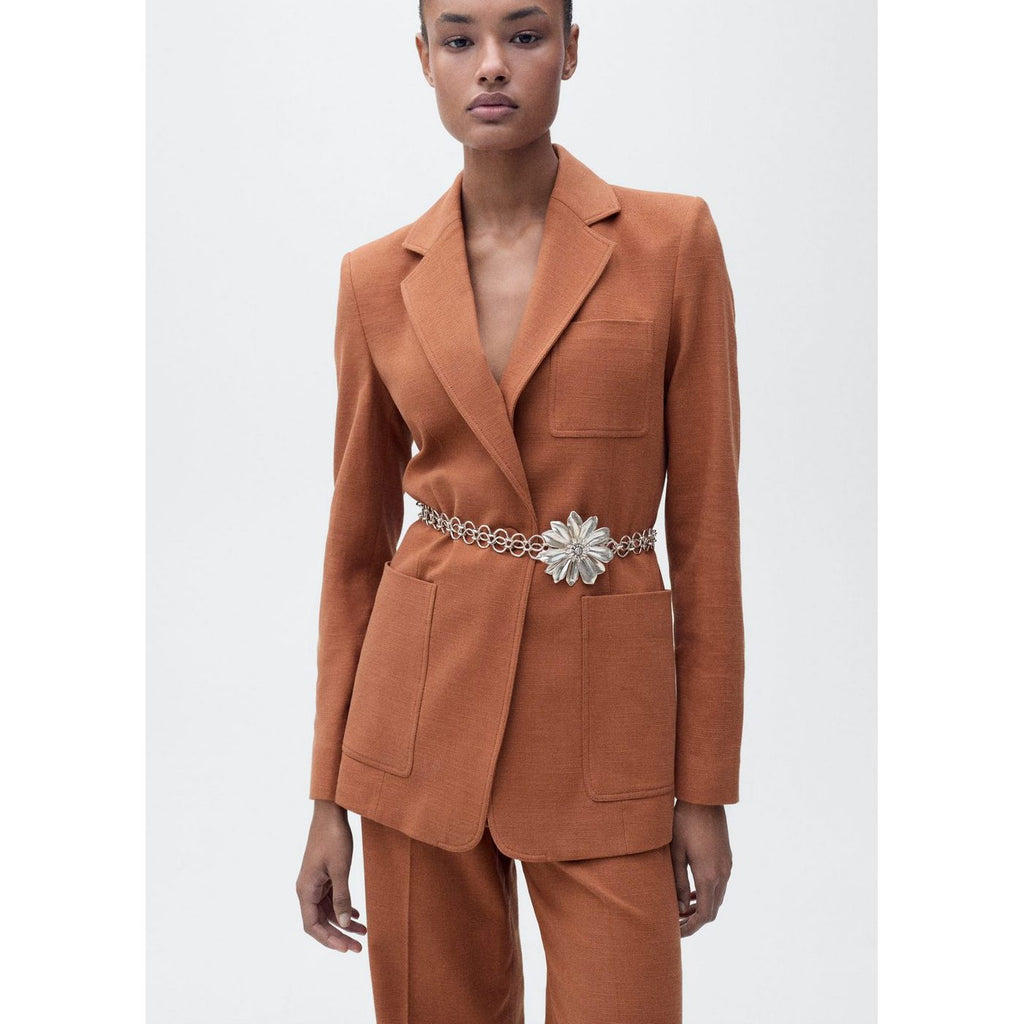Pantalon Costume Mélange Coton Et Lin