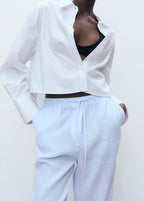 Pantalon Droit Lin - Sky Blue
