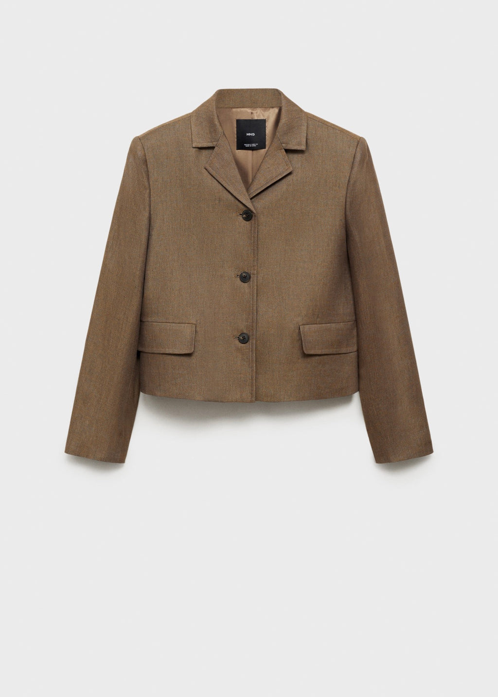 Blazer Crop En Lin Mélangé