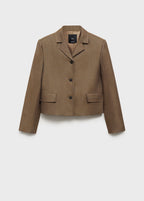 Blazer Crop En Lin Mélangé