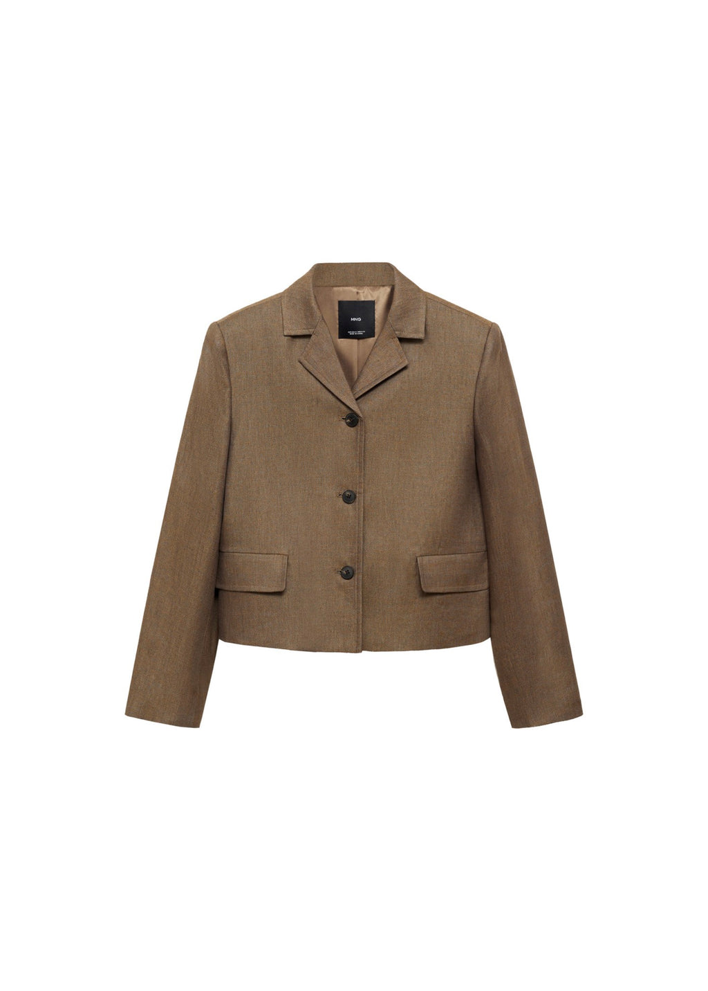 Blazer Crop En Lin Mélangé