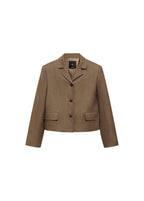 Blazer Crop En Lin Mélangé
