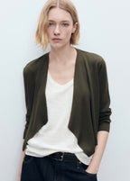 Cardigan Crop Maille - Dark Green