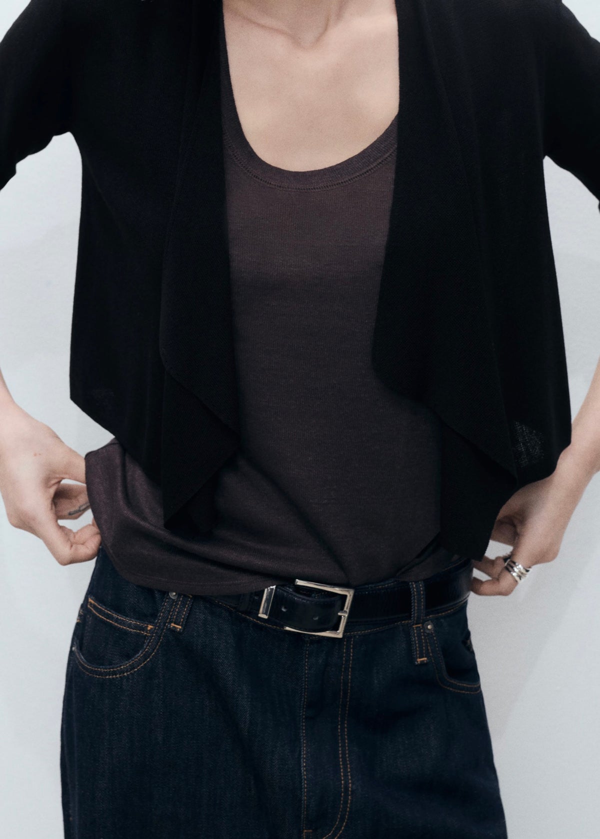 Cropped Knit Cardigan