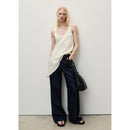 Pantalon En Denim Wideleg Taille Effilochée - Open Blue