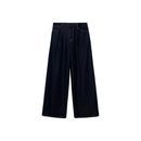 Pantalon En Denim Wideleg Taille Effilochée - Open Blue