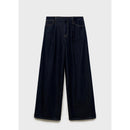 Pantalon En Denim Wideleg Taille Effilochée - Open Blue