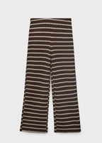 Pantalon Maille En Imprimé Géométrique - Brown