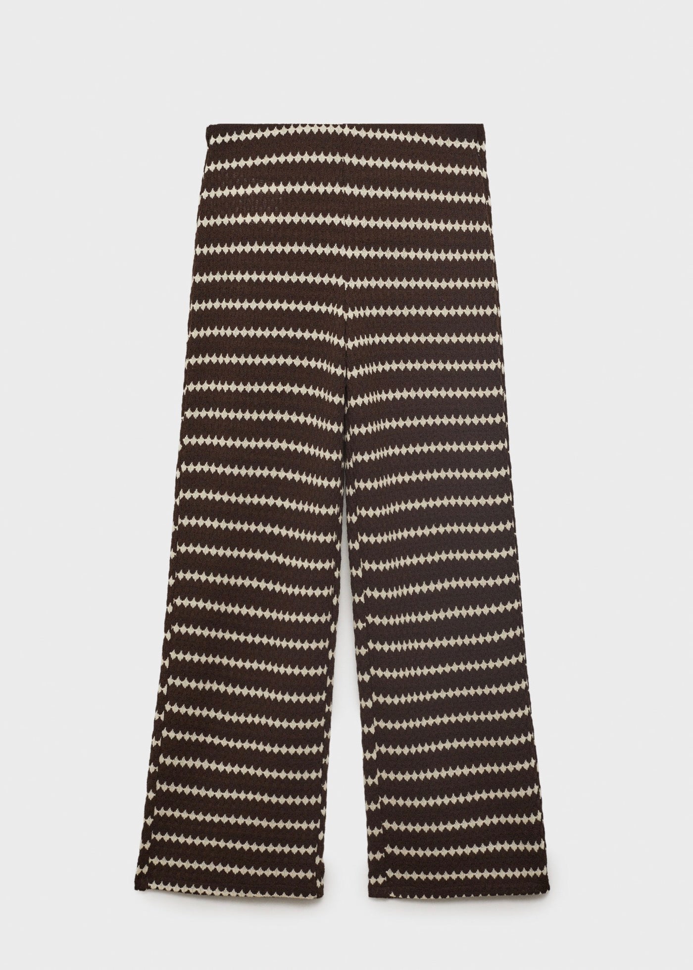 Pantalon Maille En Imprimé Géométrique - Brown