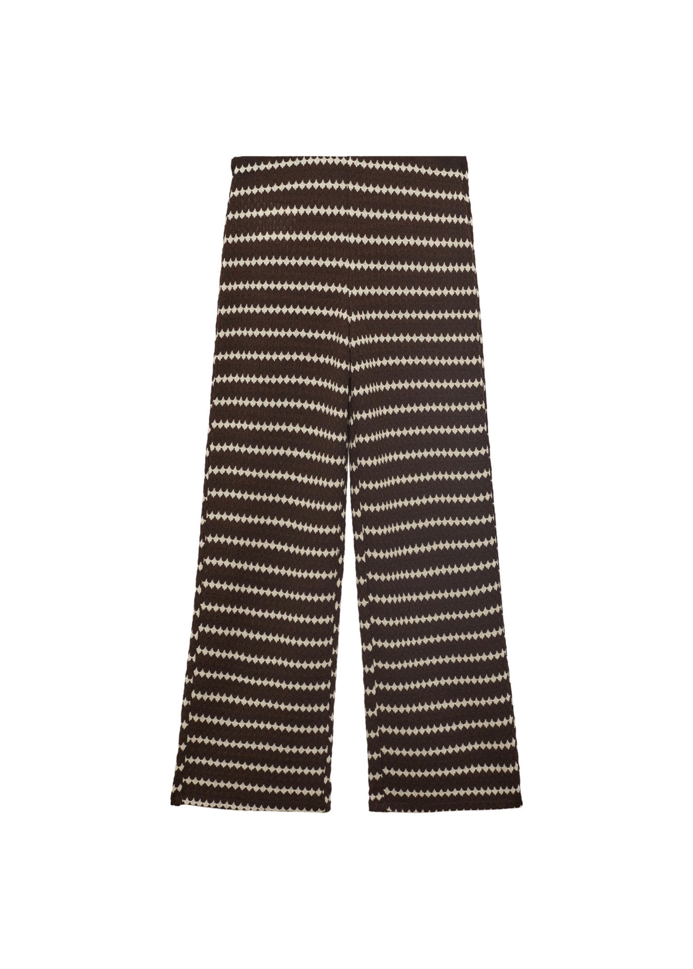 Pantalon Maille En Imprimé Géométrique - Brown