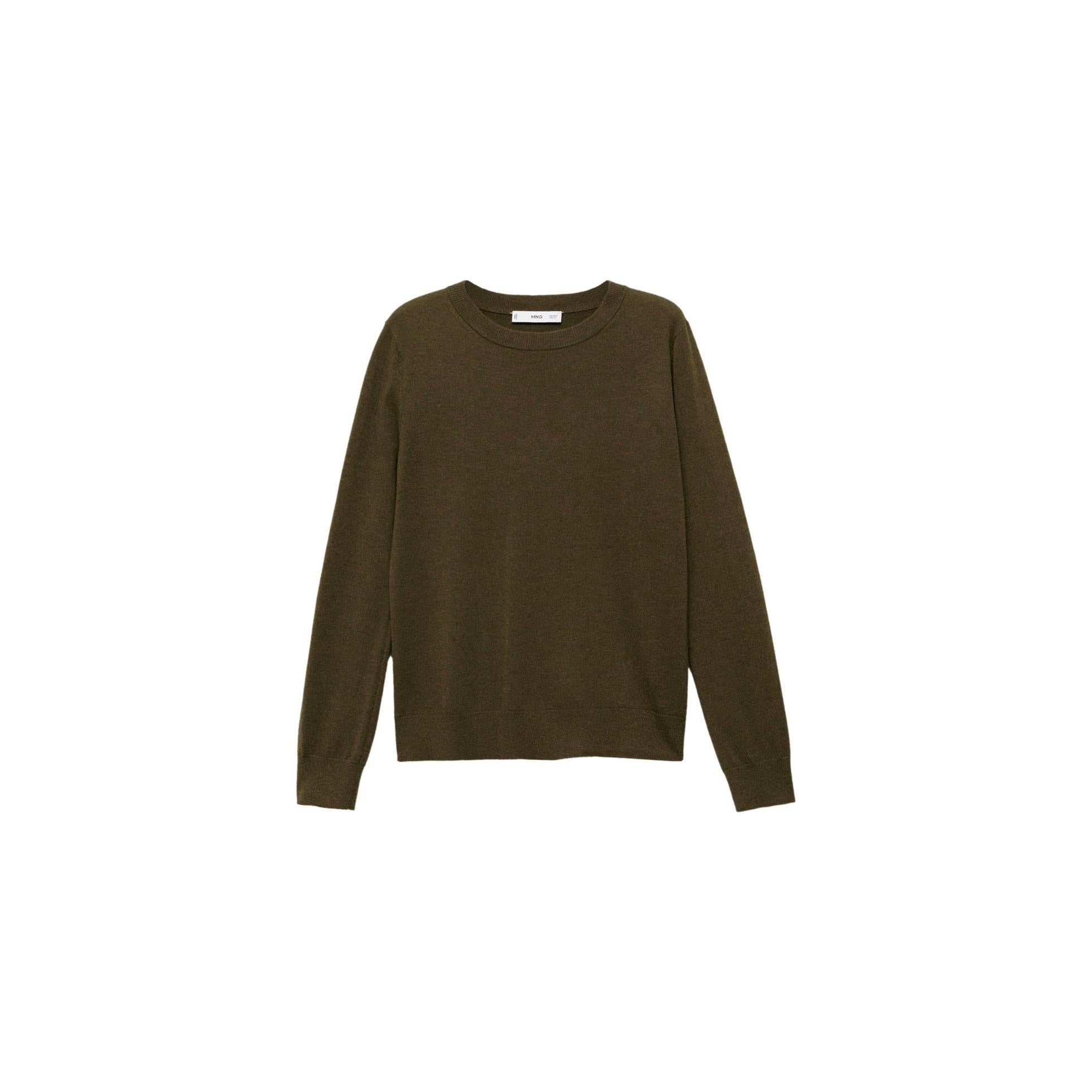 Pull-Over Laine Mélangée Col Rond - Khaki